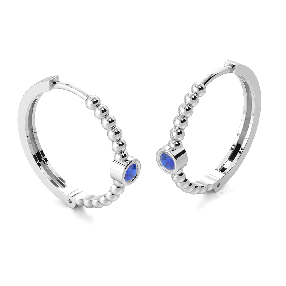 Oschid Blue SapphireGemstone Earrings