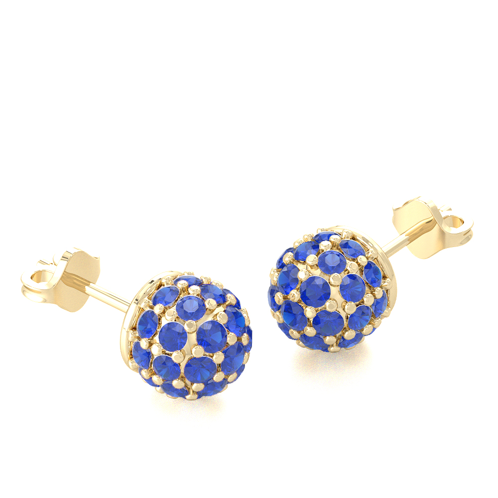 Begonia Blue SapphireGemstone Earrings