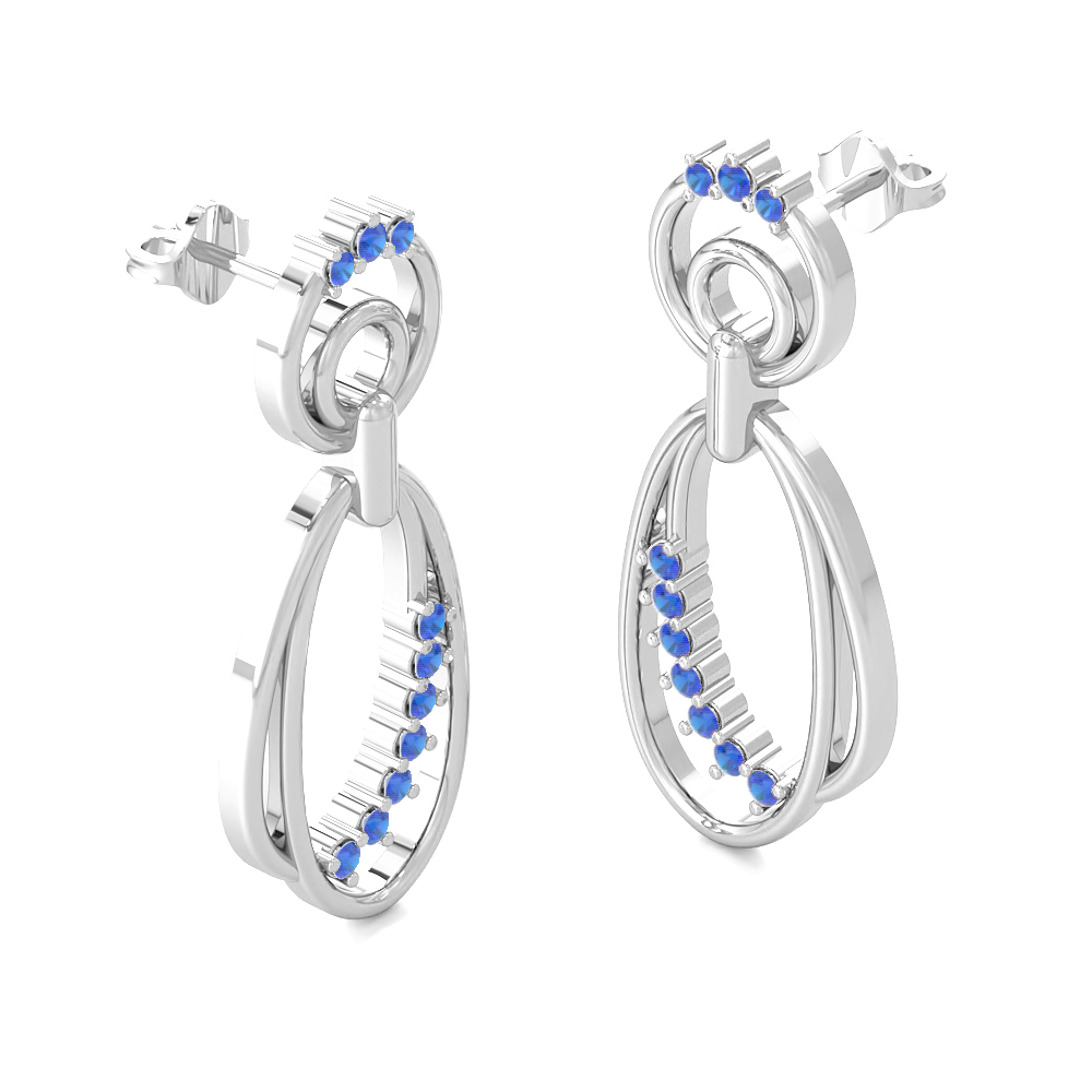 Sankal Blue SapphireGemstone Earrings