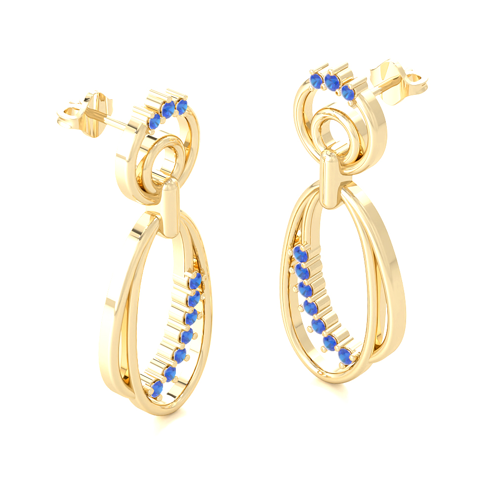 Sankal Blue SapphireGemstone Earrings