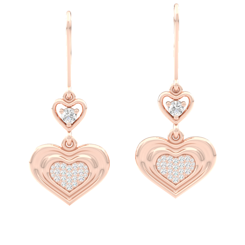 Drop Heart EarringDiamond Earring