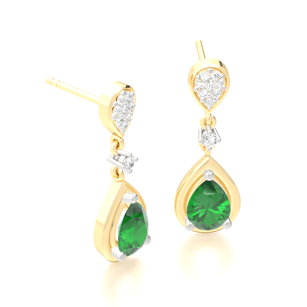 Foliate EmeraldCluster Earrings