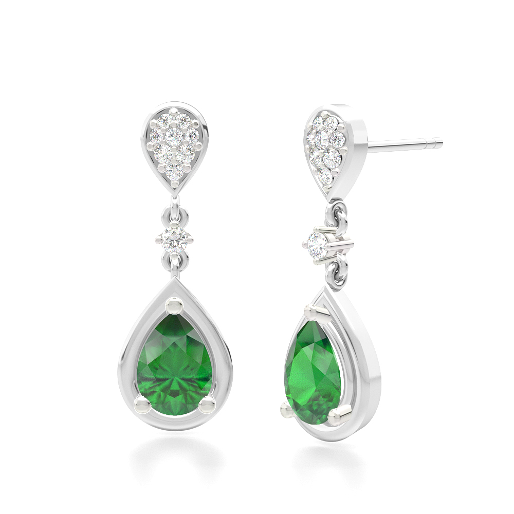 Foliate EmeraldDrop Earrings