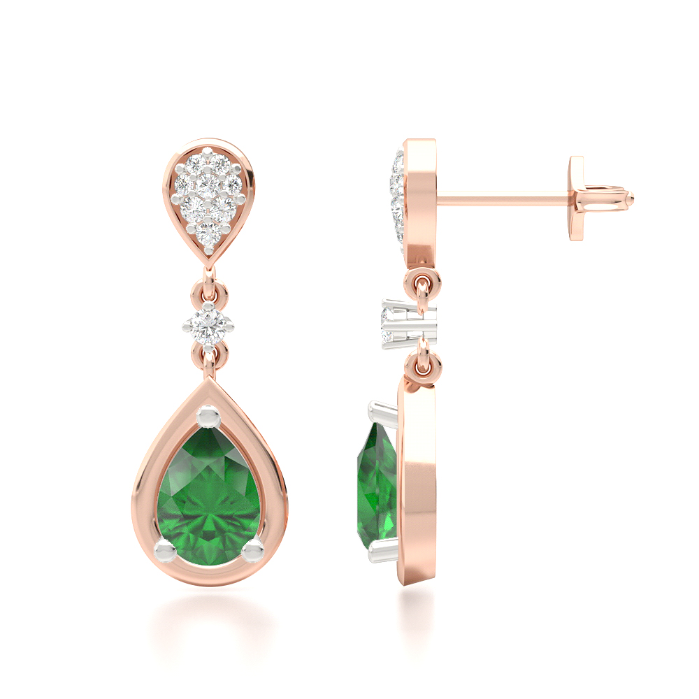 Foliate EmeraldDrop Earrings