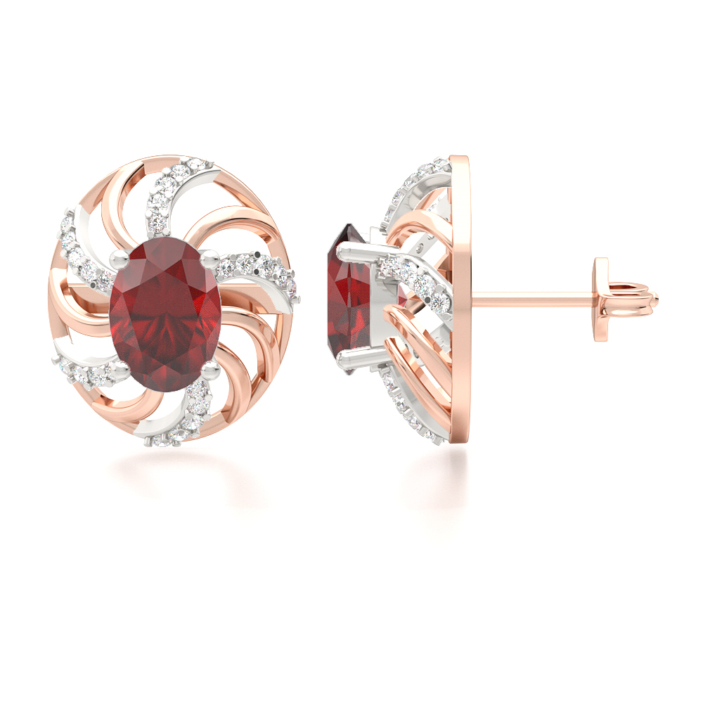 Oval Stud EarringDiamond Earring