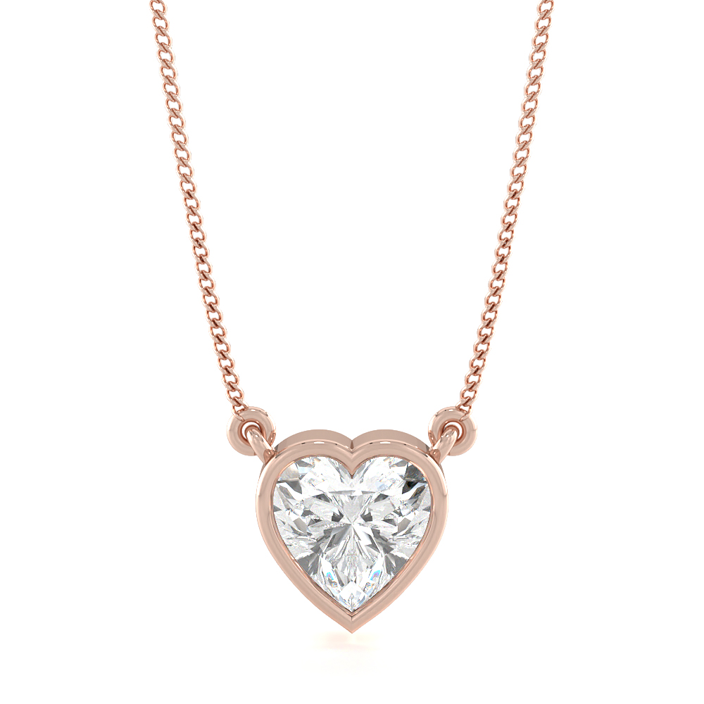 Hanging HeartHeart Diamond Pendants