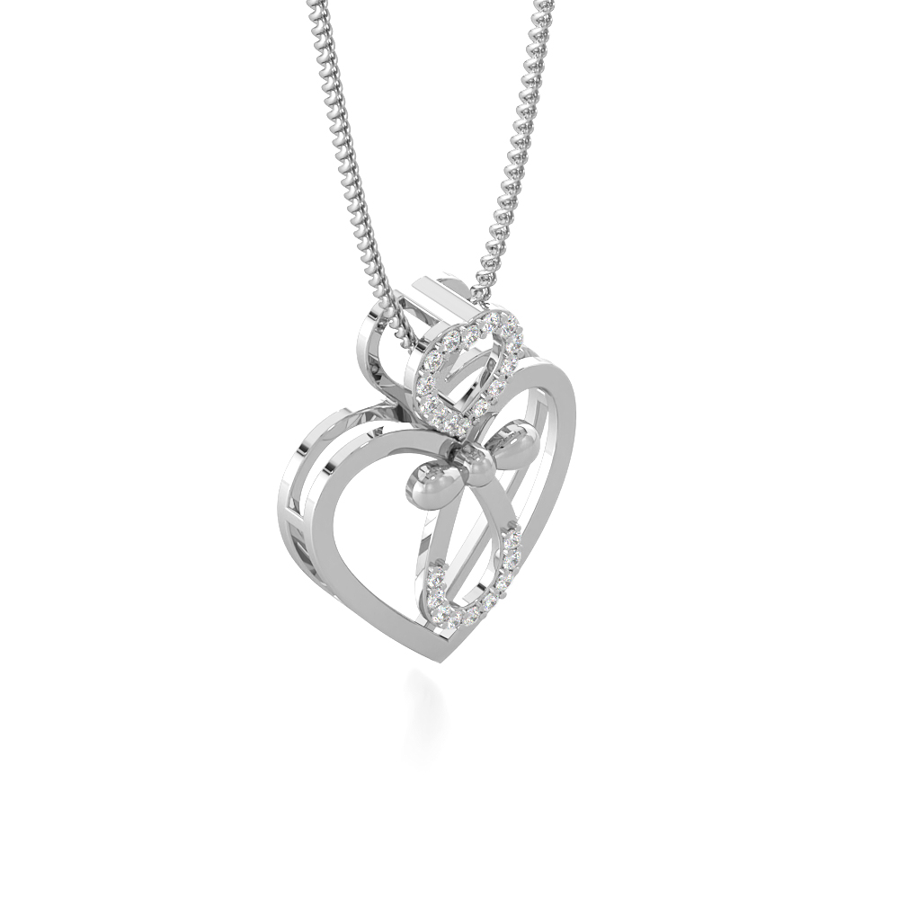 Ticker HeartDiamond Pendants