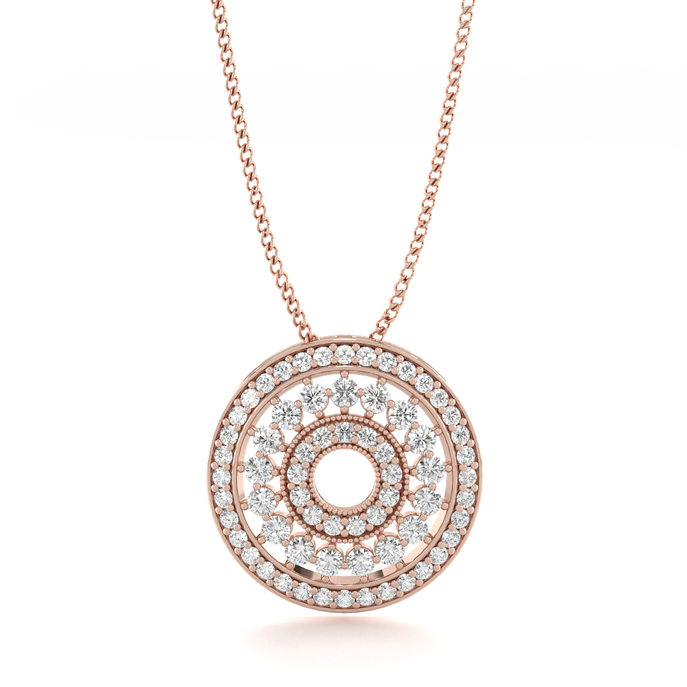 Round DiscCircle Diamond Pendants