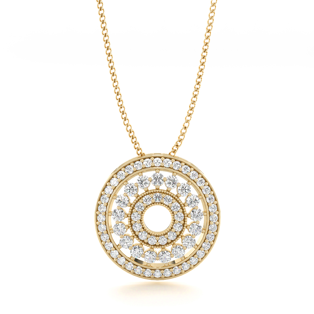 Round DiscCircle Diamond Pendants