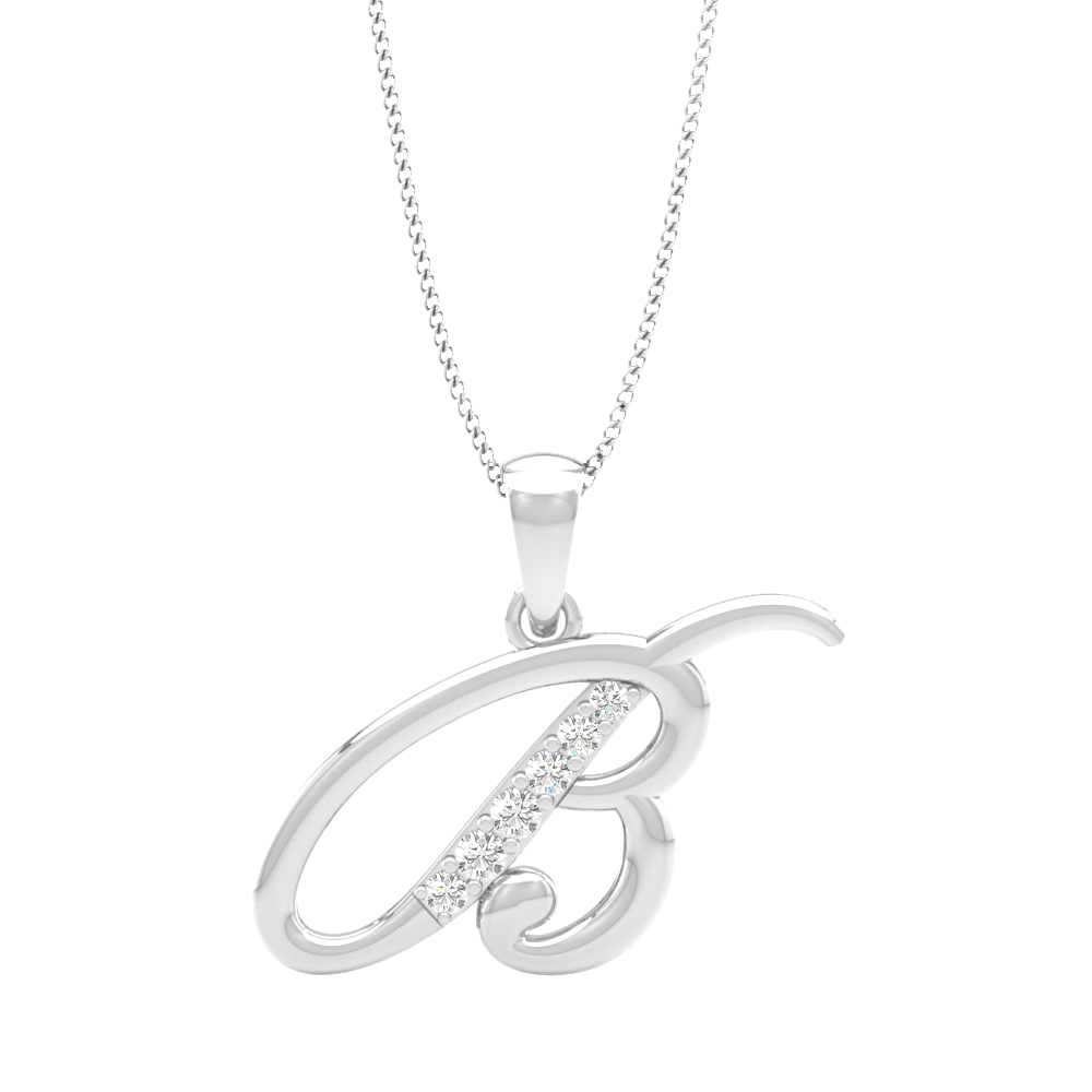 Alphabet B PendantInitial Diamond Pendants