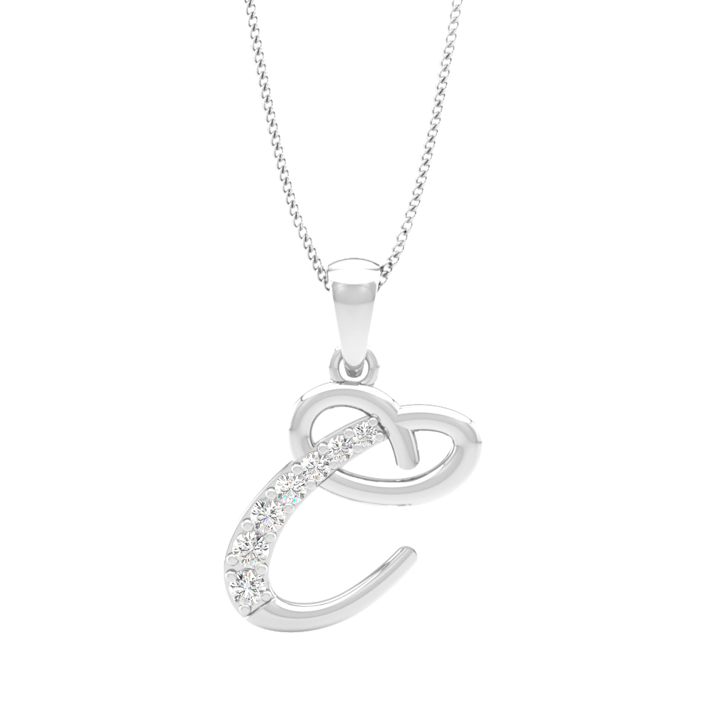 Alphabet C PendantInitial Diamond Pendants