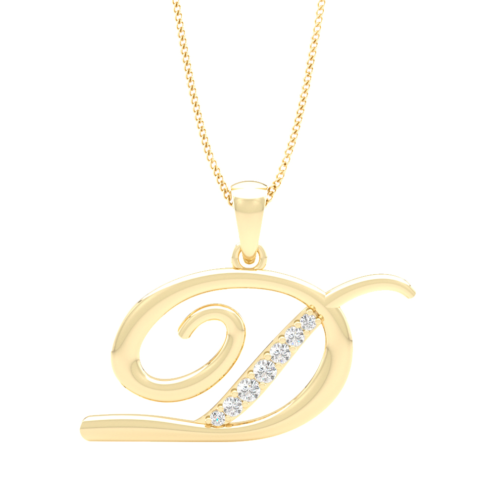 Alphabet D PendantInitial Diamond Pendants