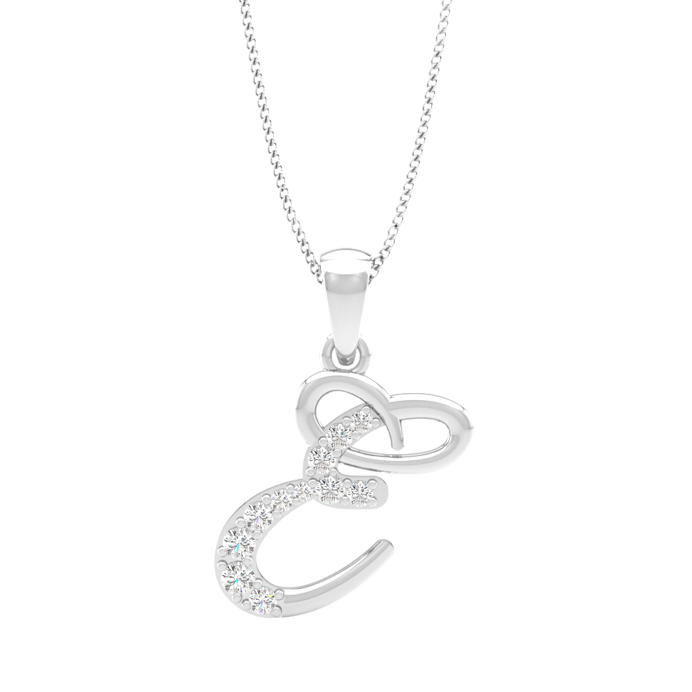 Alphabet E PendantInitial Diamond Pendants