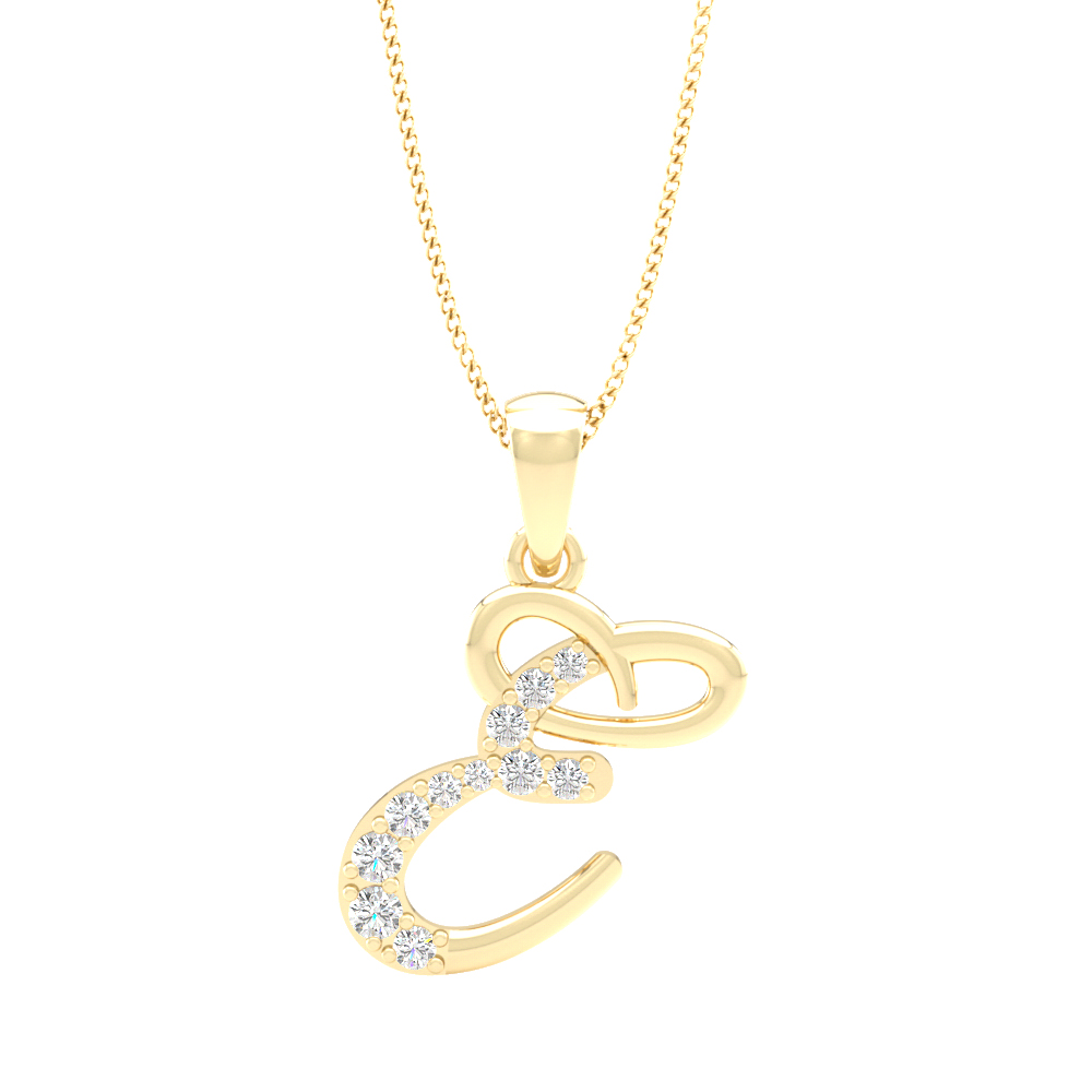 Alphabet E PendantInitial Diamond Pendants