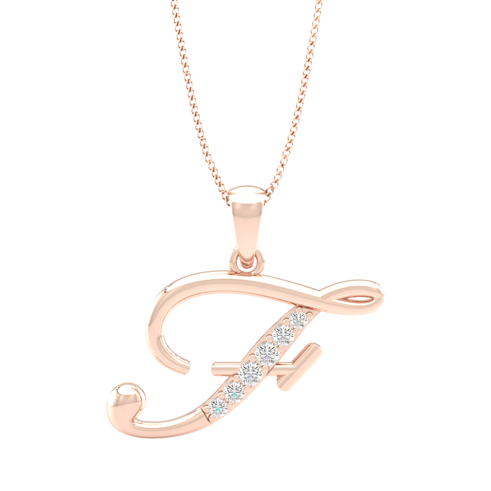 Alphabet F PendantInitial Diamond Pendants