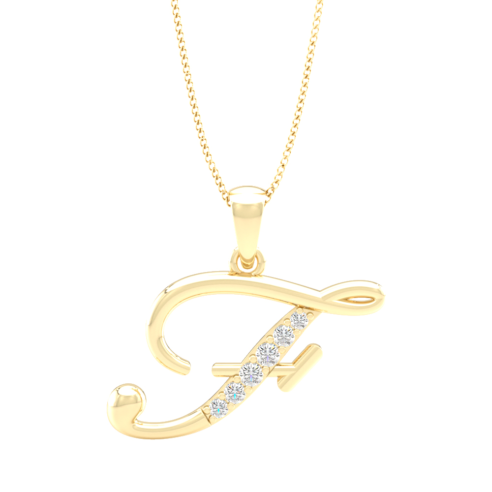 Alphabet F PendantInitial Diamond Pendants