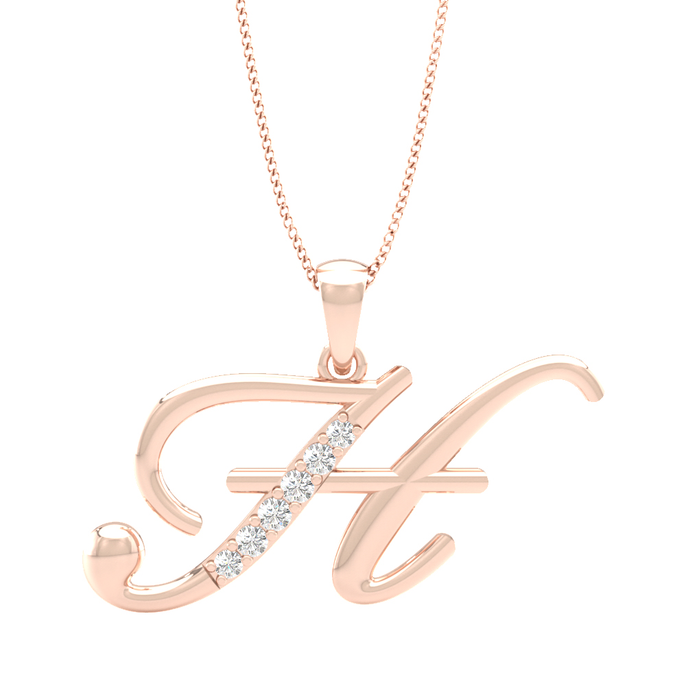 Alphabet H PendantInitial Diamond Pendants