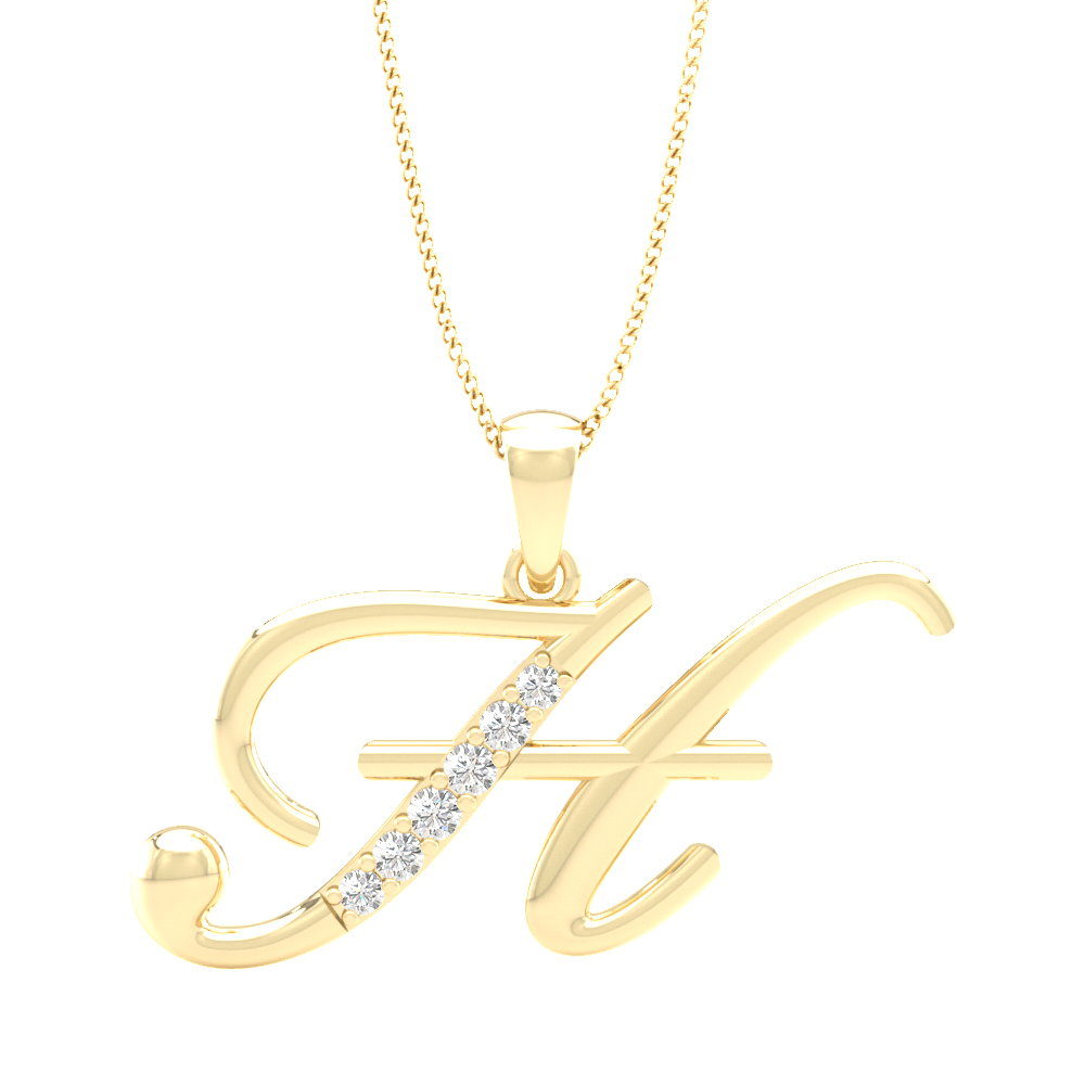 Alphabet H PendantInitial Diamond Pendants