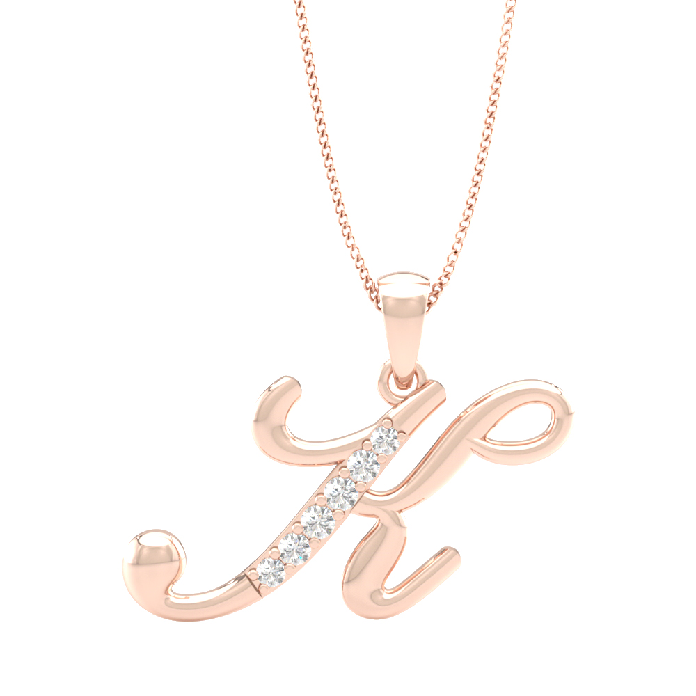 Alphabet K PendantInitial Diamond Pendants