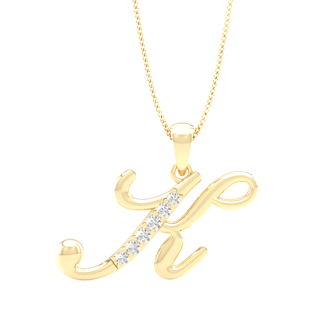 Alphabet K PendantInitial Diamond Pendants