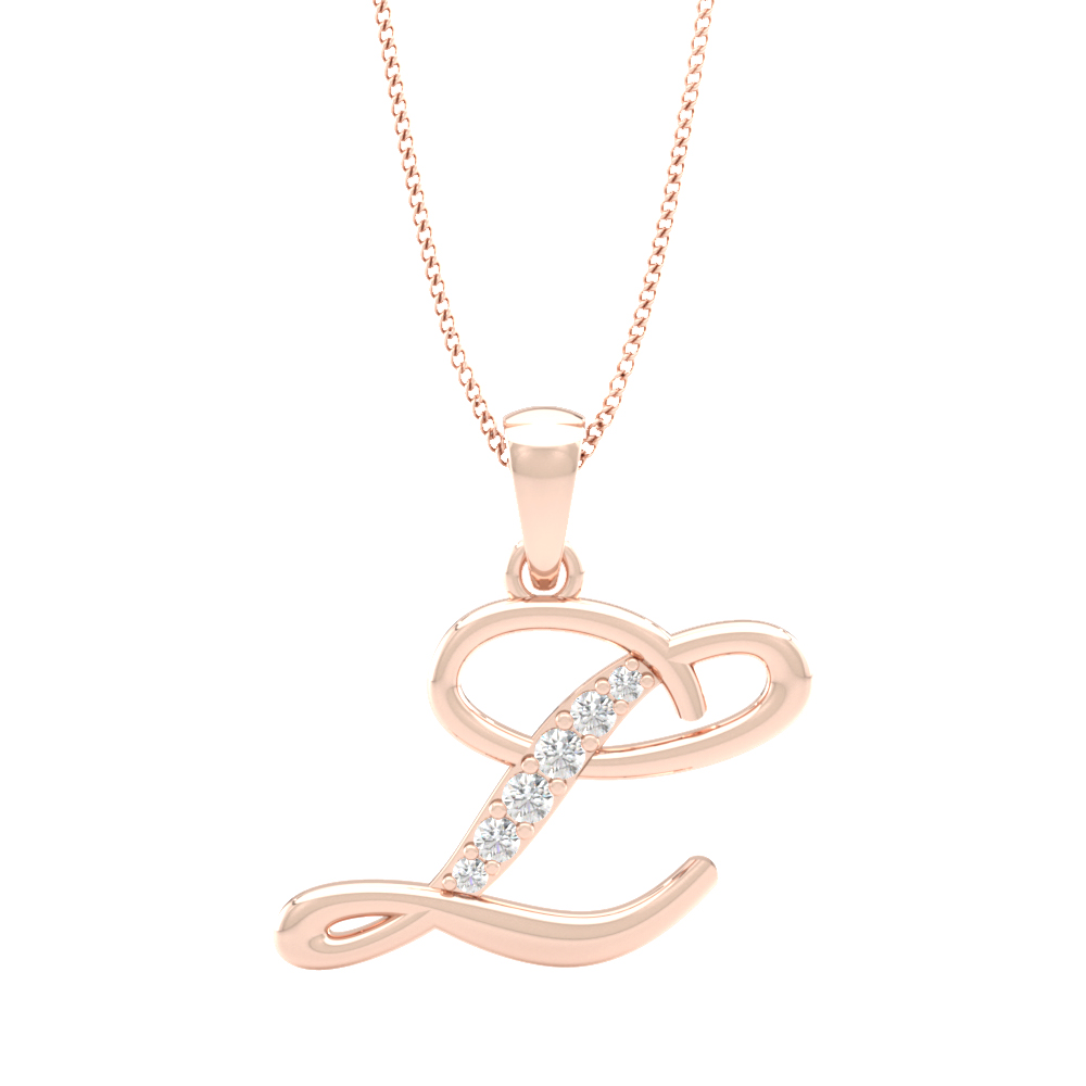 Alphabet L PendantInitial Diamond Pendants