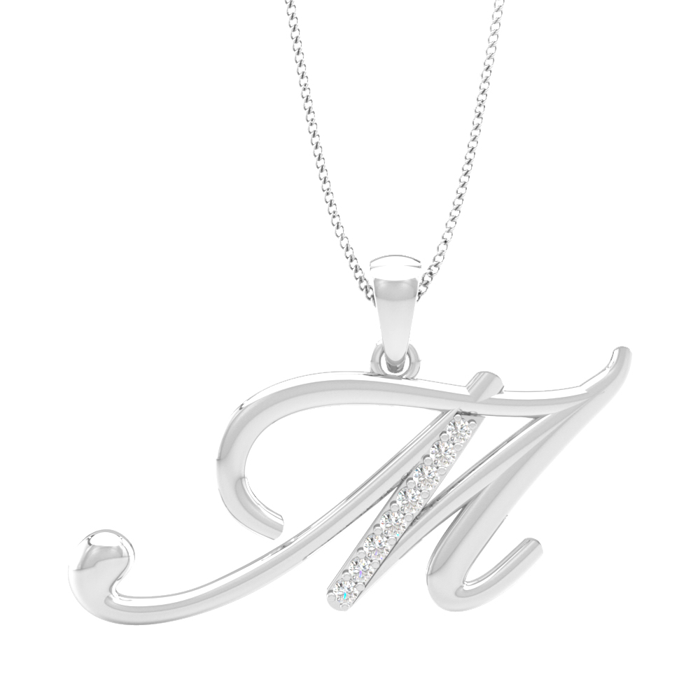 Alphabet M PendantInitial Diamond Pendants