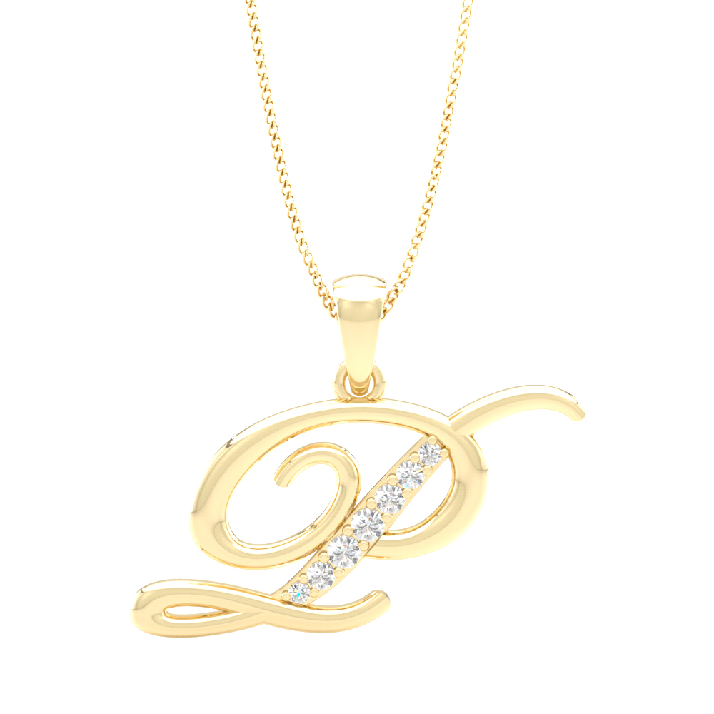 Alphabet P PendantInitial Diamond Pendants