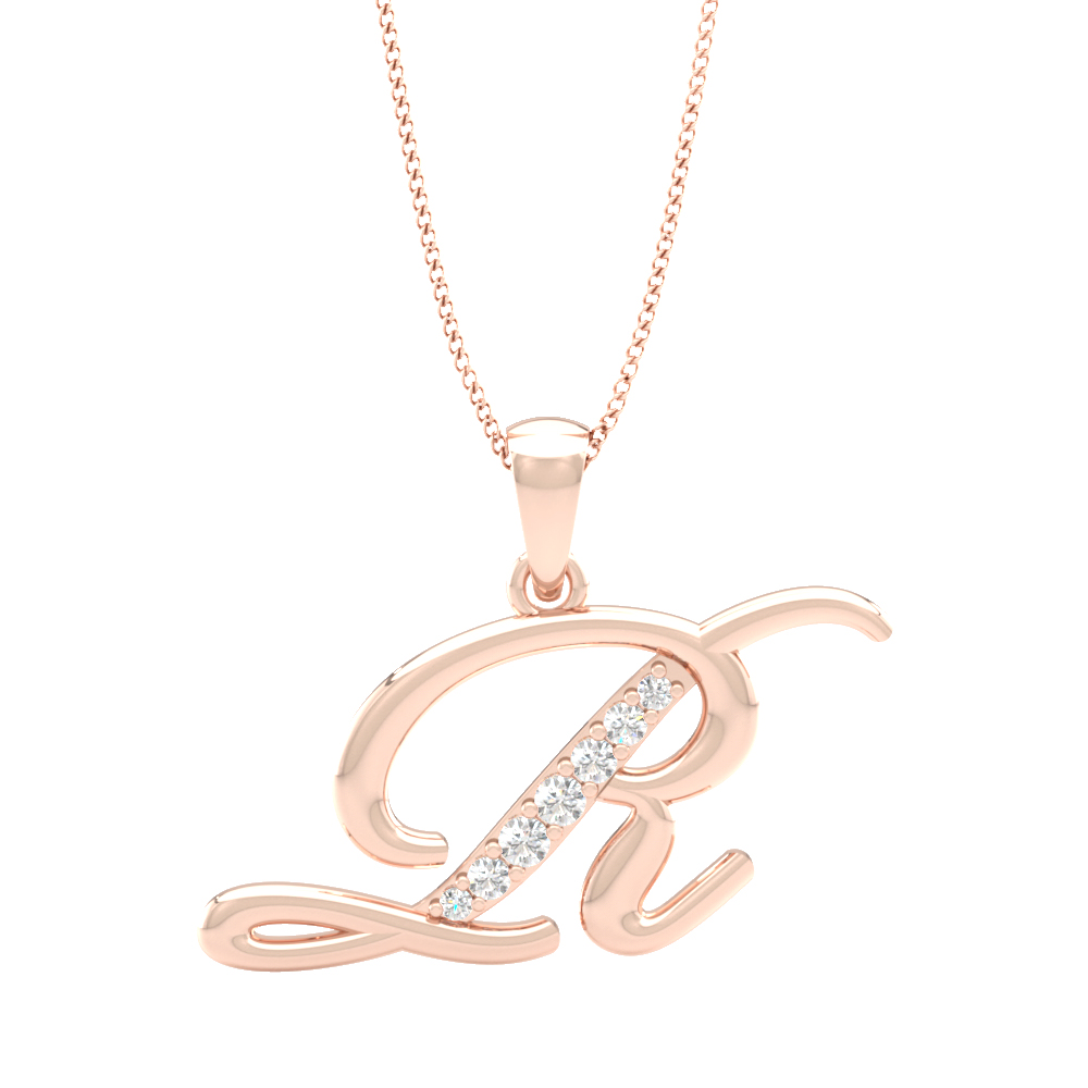 Alphabet R PendantInitial Diamond Pendants