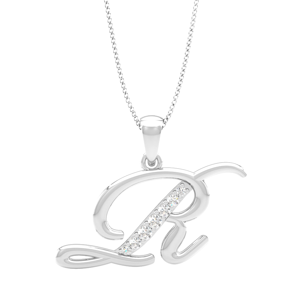 Alphabet R PendantInitial Diamond Pendants