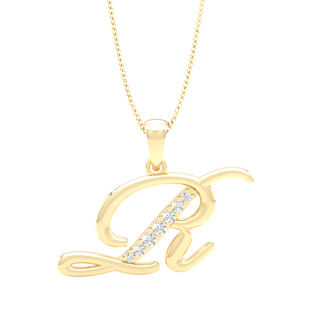 Alphabet R PendantInitial Diamond Pendants