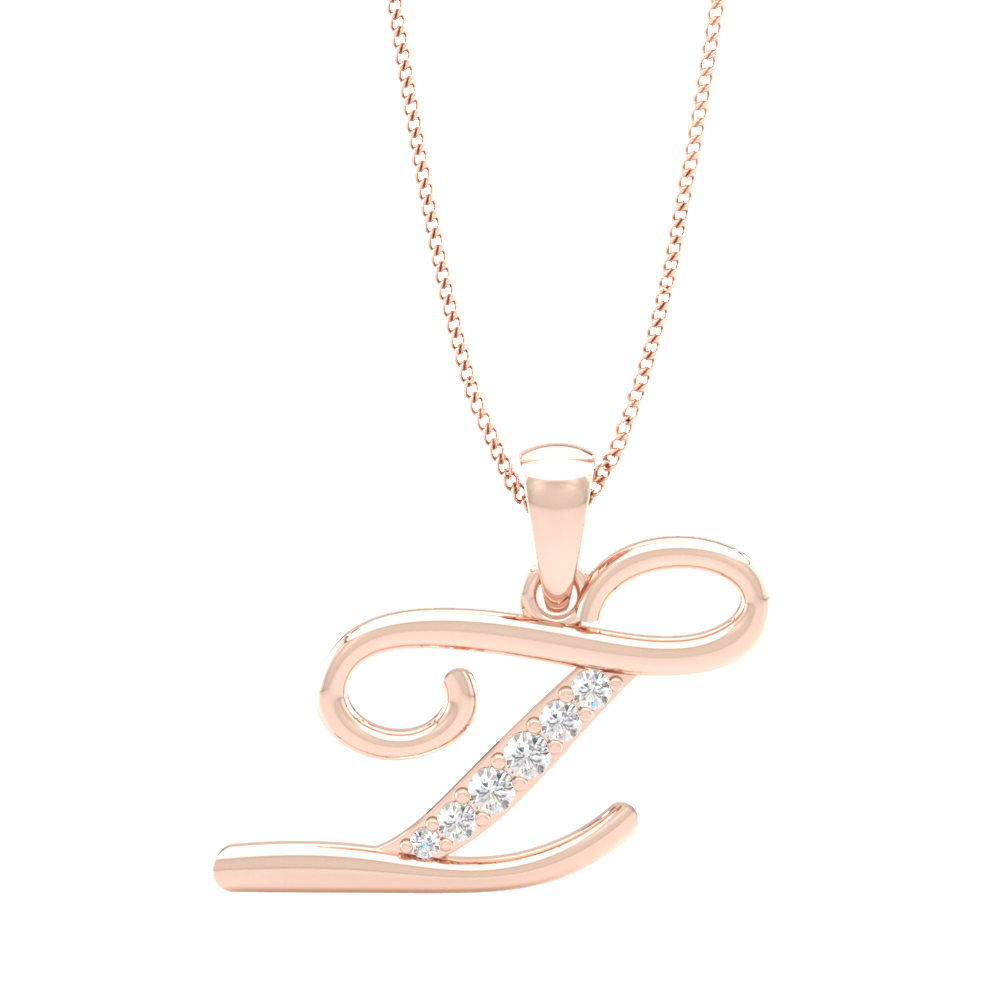 Alphabet T PendantInitial Diamond Pendants