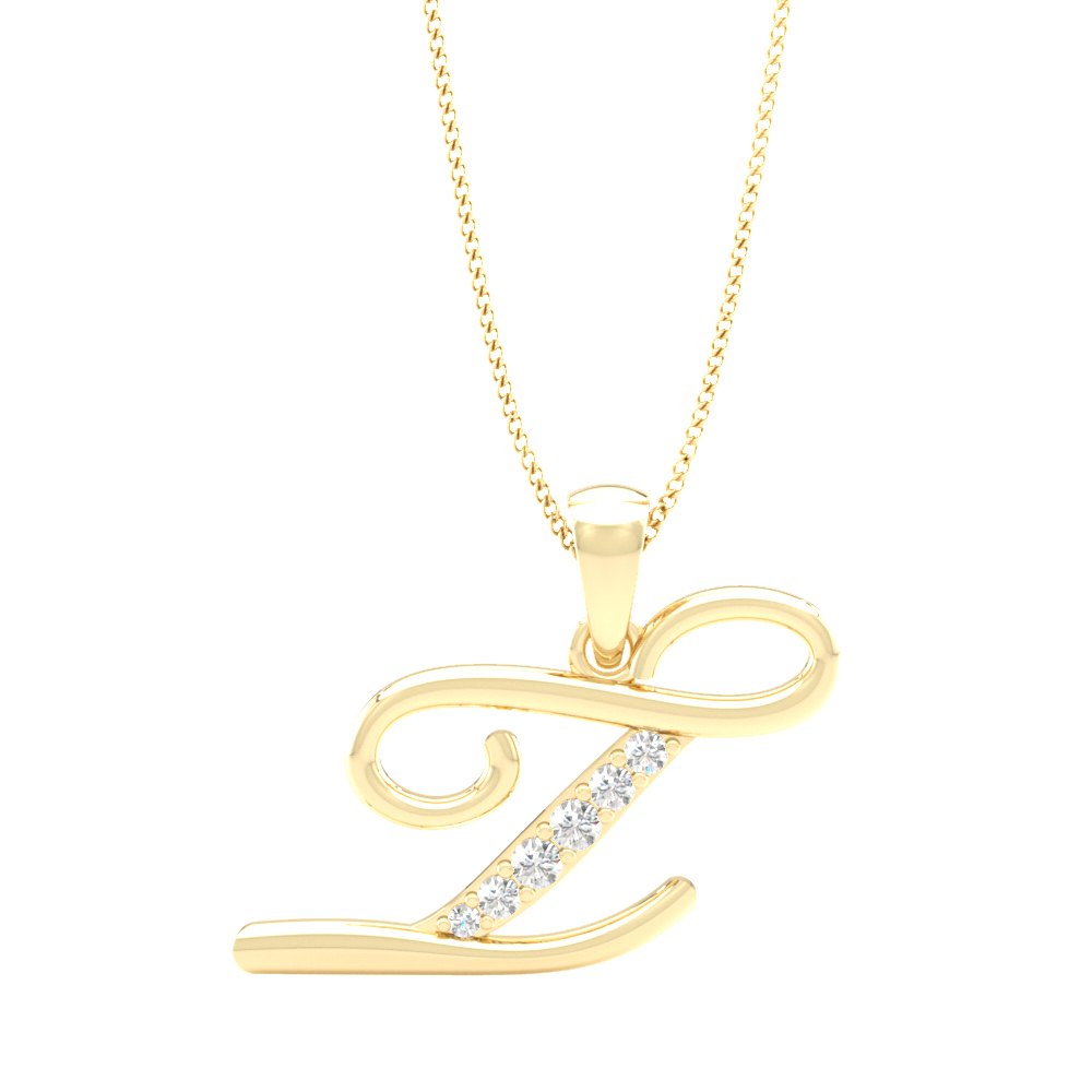 Alphabet T PendantInitial Diamond Pendants