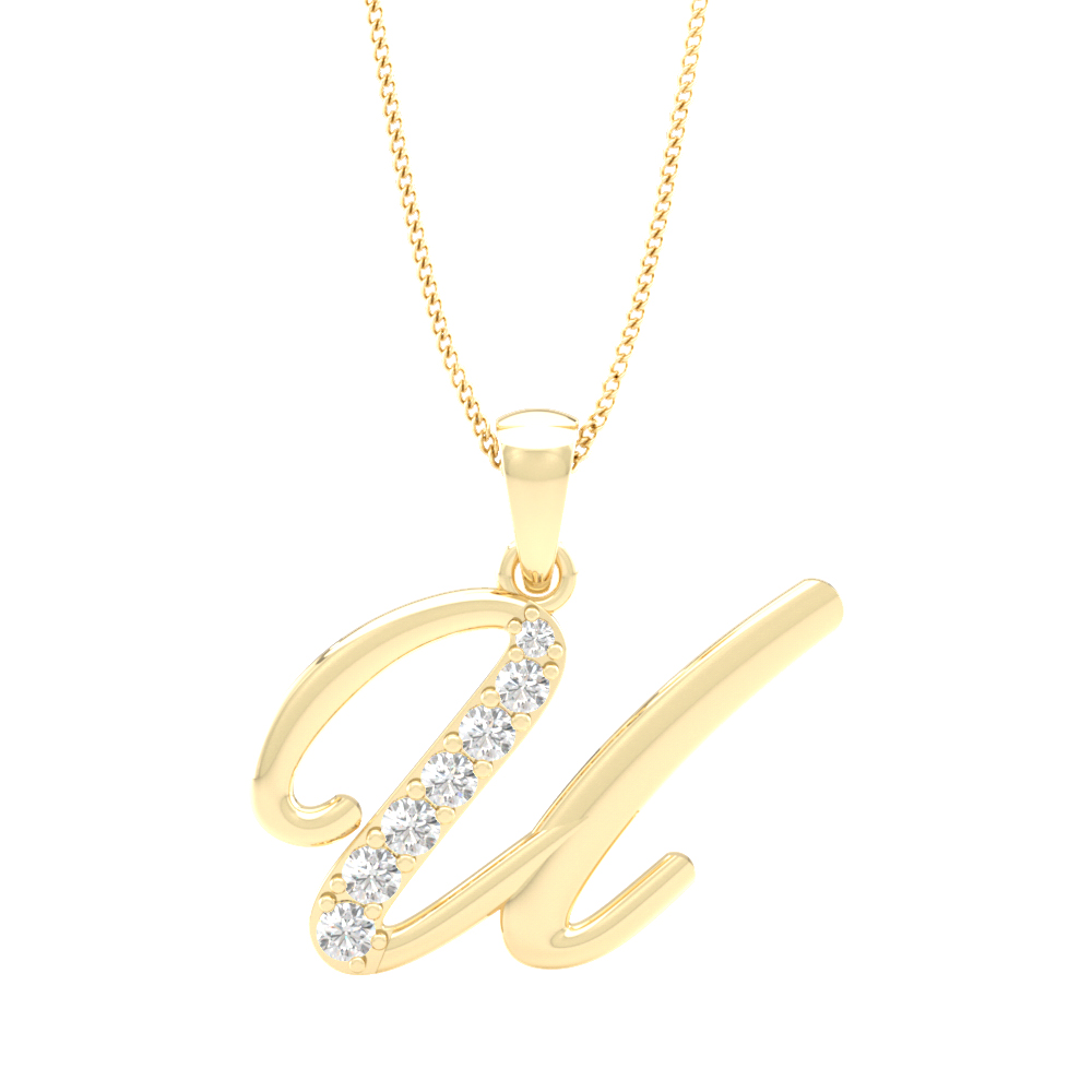 Alphabet U PendantInitial Diamond Pendants