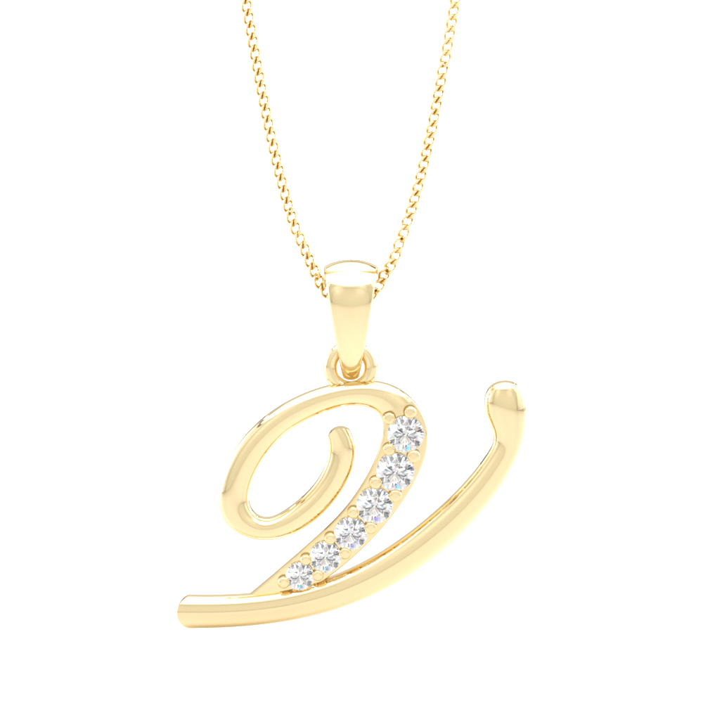 Alphabet V PendantDiamond Pendants