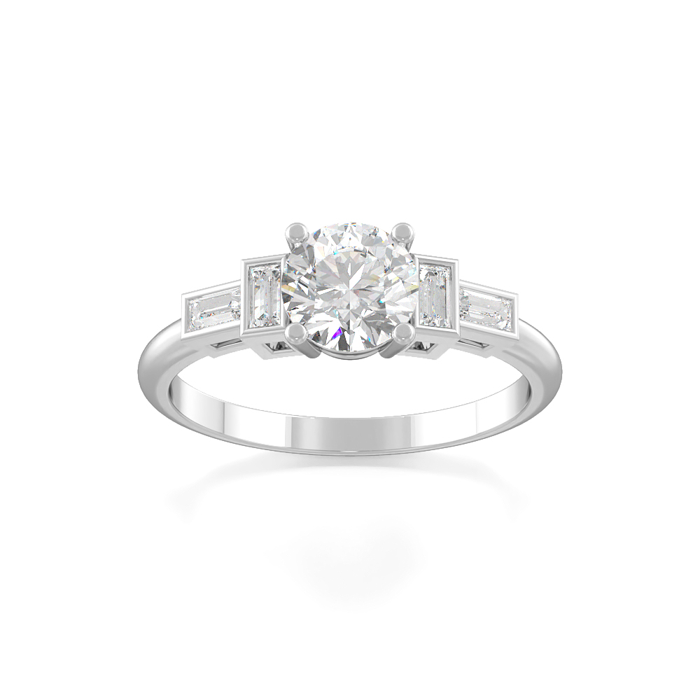 Baguette Solitaire RingEngagement Rings