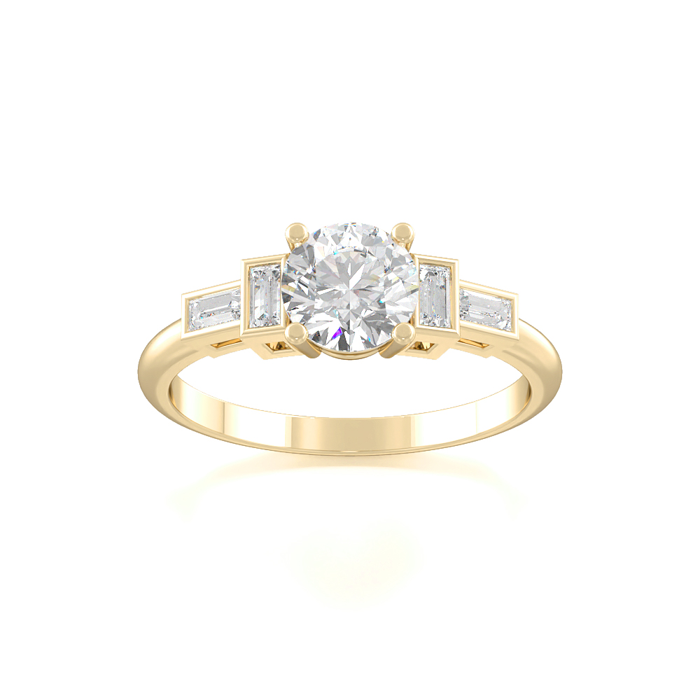 Baguette Solitaire RingSide Stone Rings