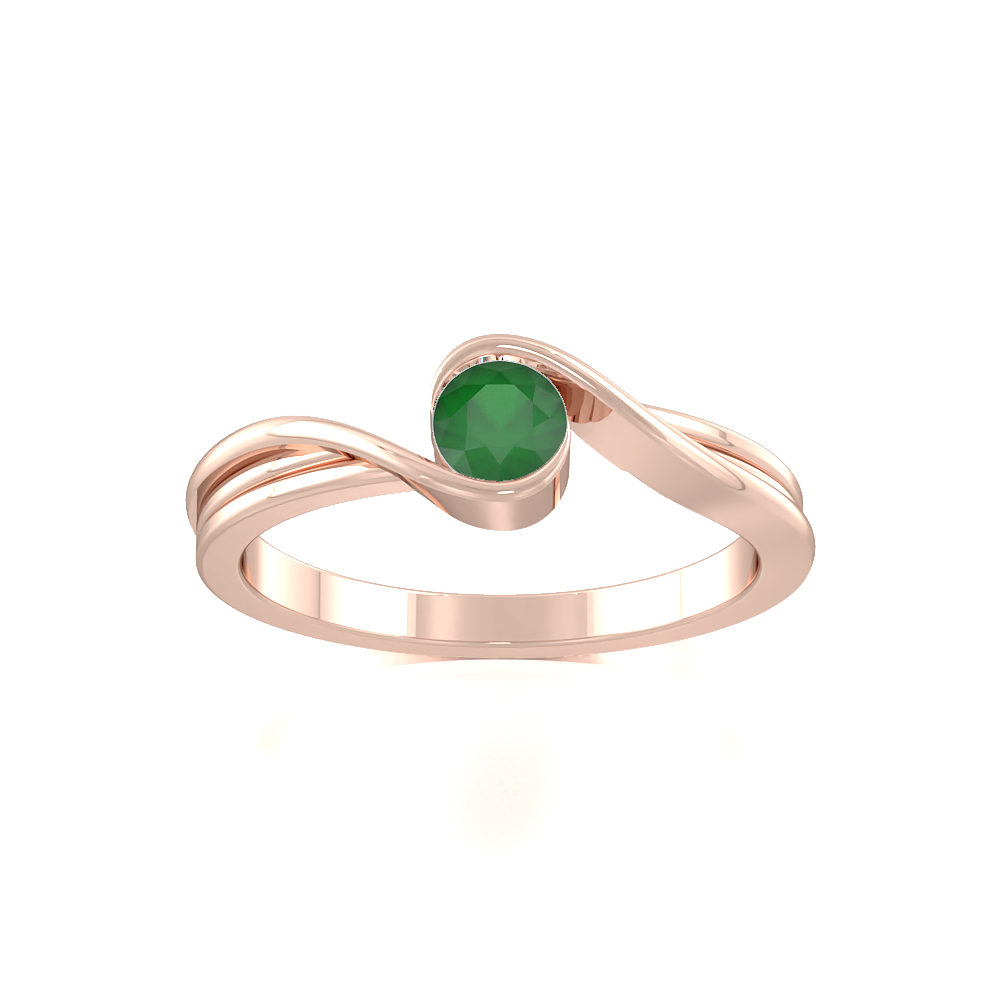 Elfin Bezel EmeraldGemstone Rings