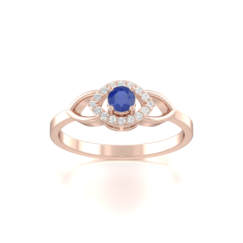 Sphere Eye Blue SapphireGemstone Rings