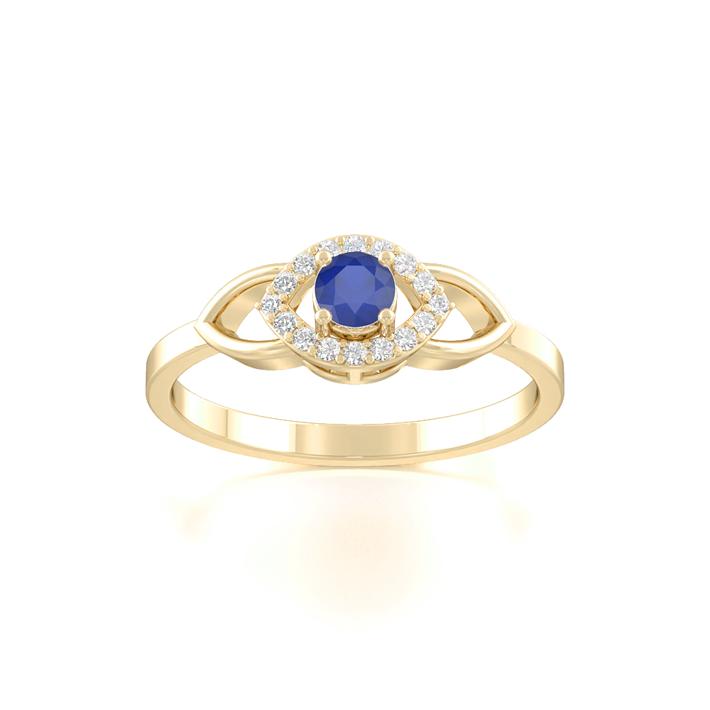 Sphere Eye Blue SapphireGemstone Rings