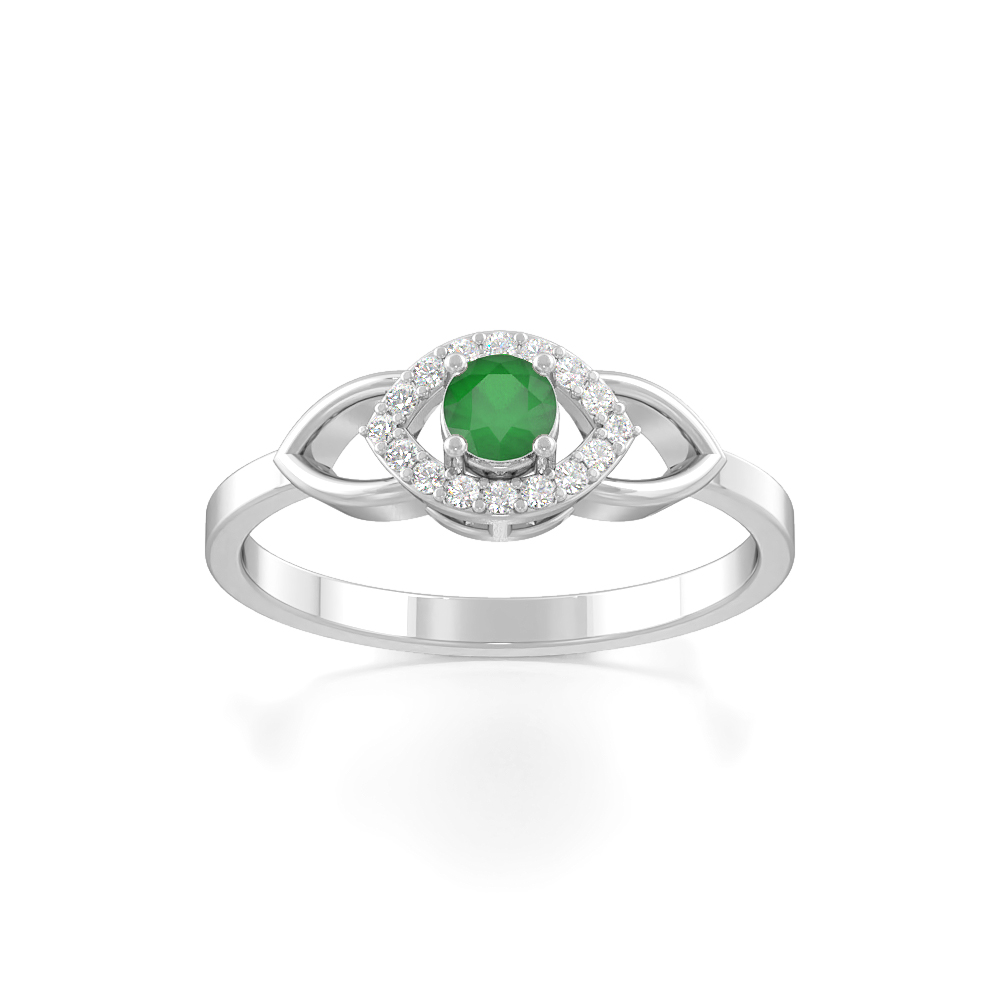 Sphere Eye EmeraldGemstone Rings