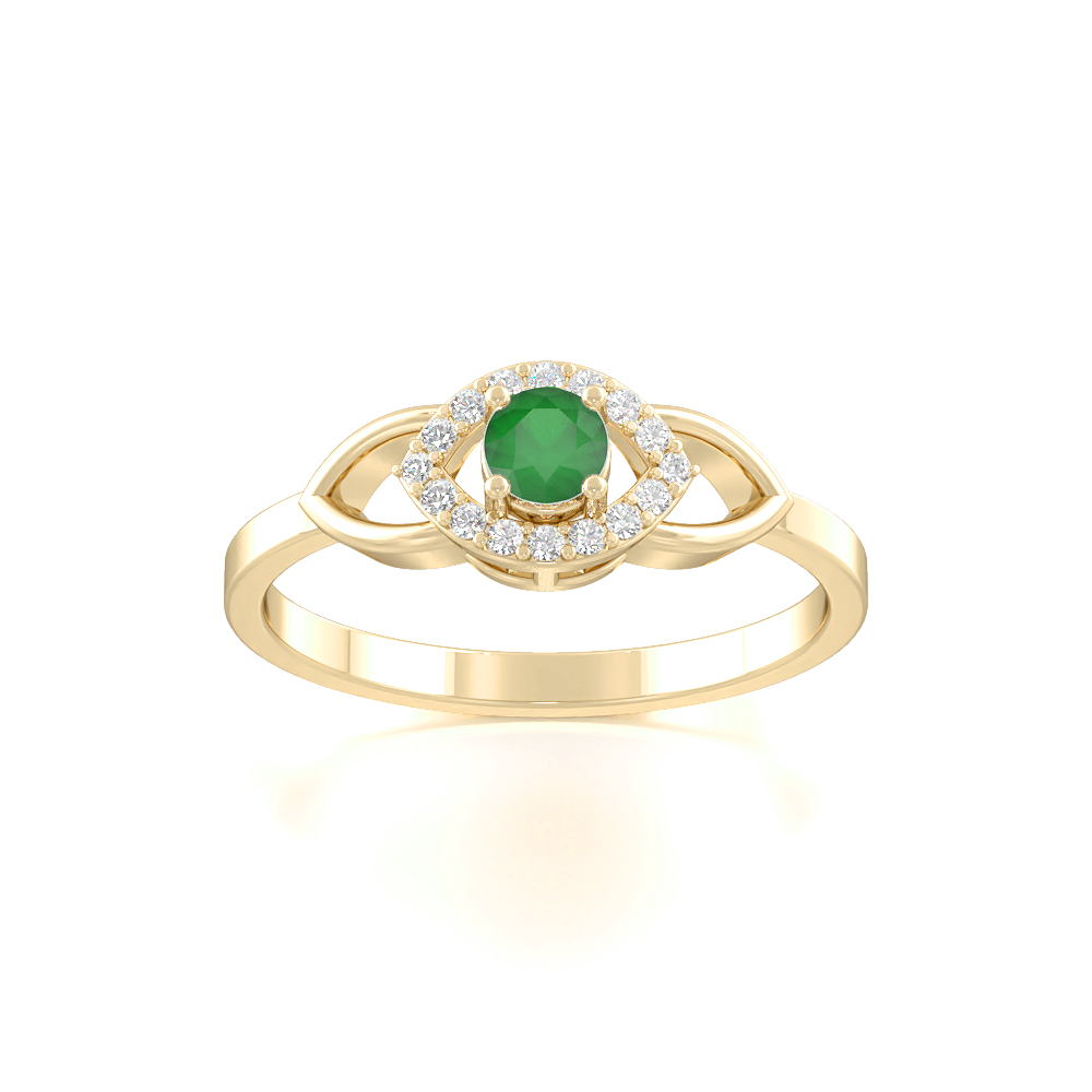 Sphere Eye EmeraldGemstone Rings