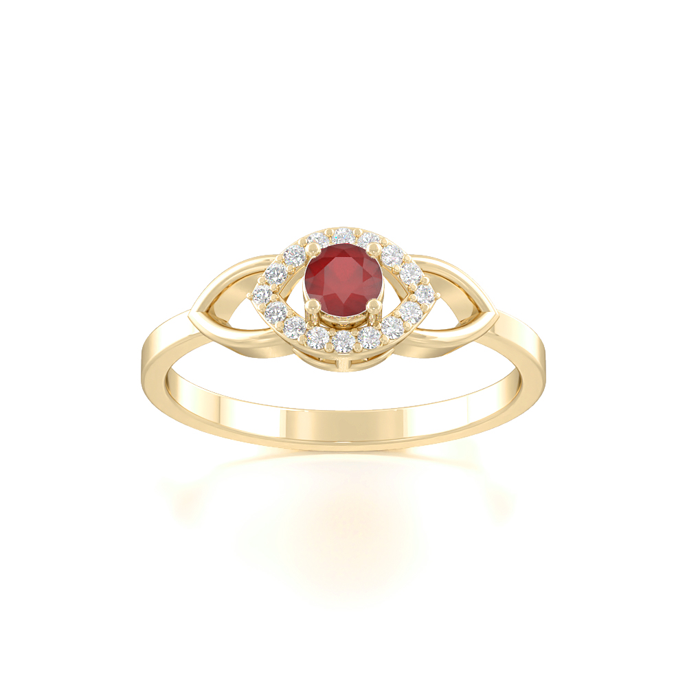 Sphere Eye RubyGemstone Rings