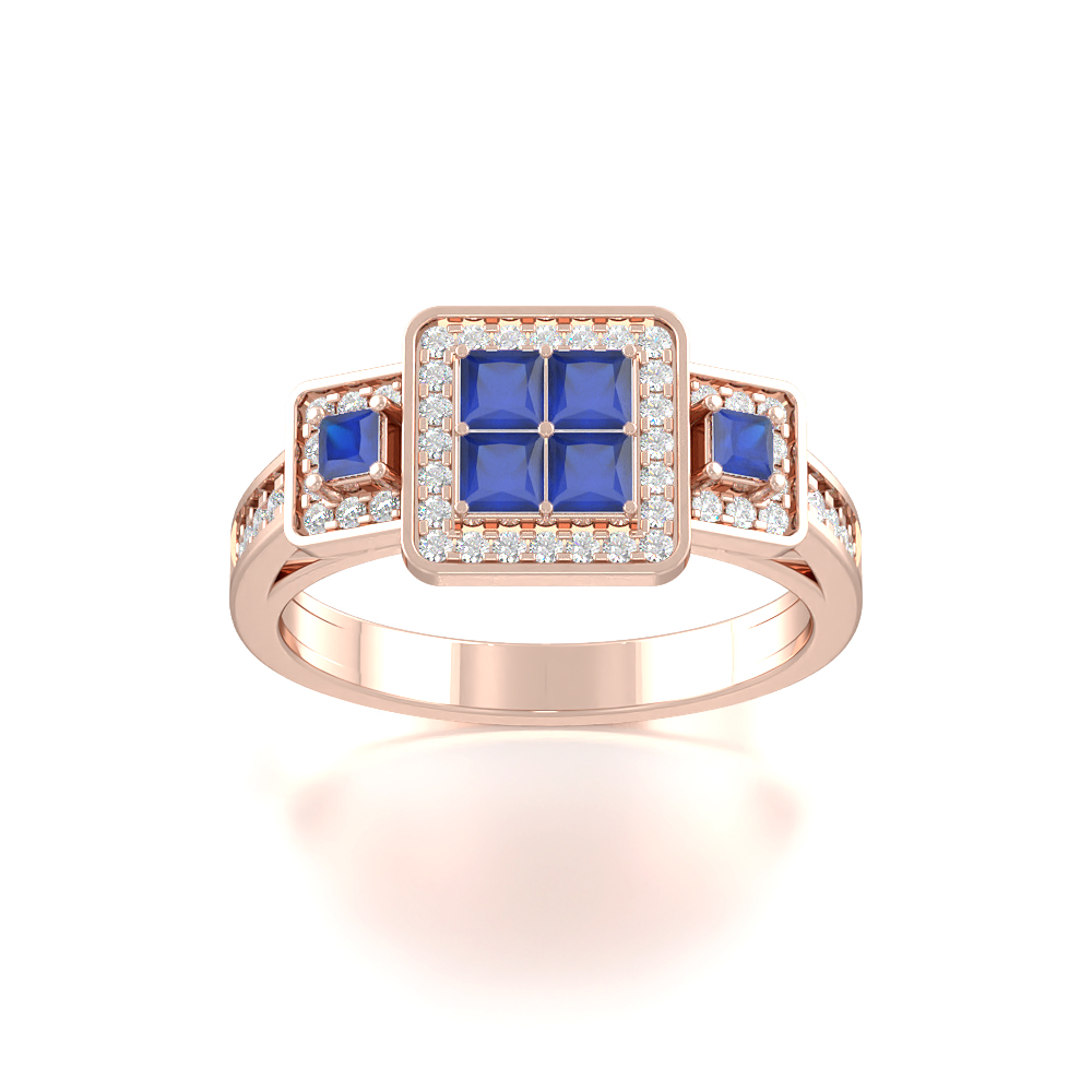 Princess Nebulae Blue SapphireGemstone Rings