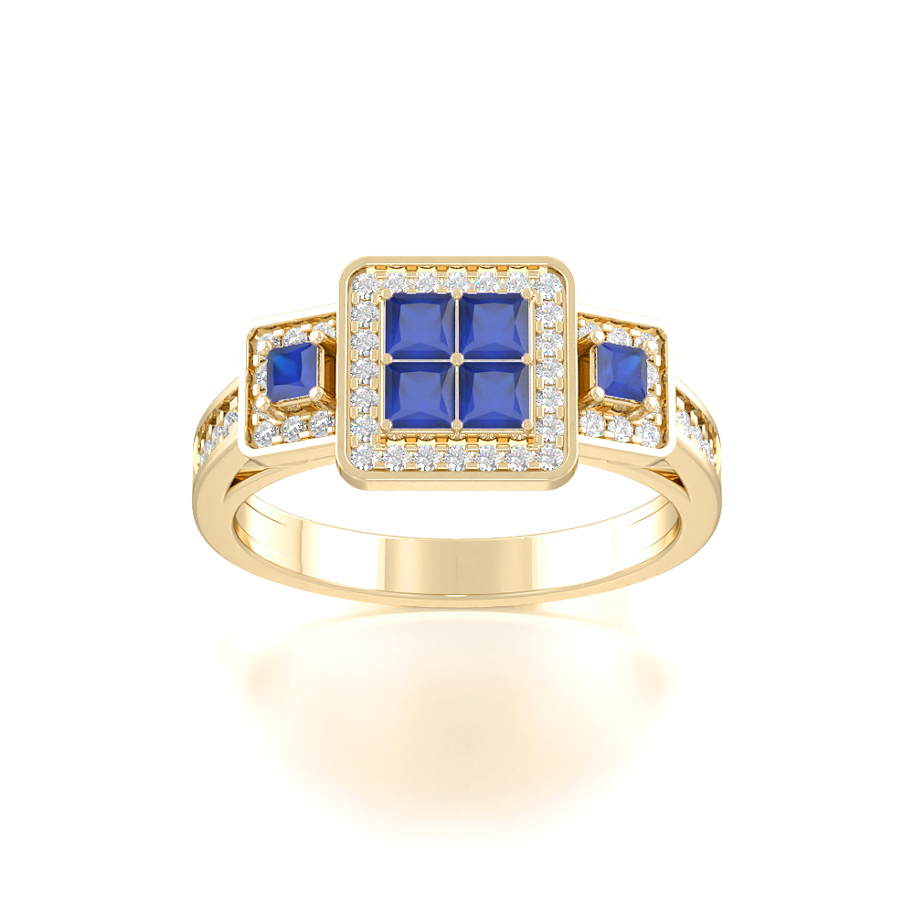 Princess Nebulae Blue SapphireGemstone Rings