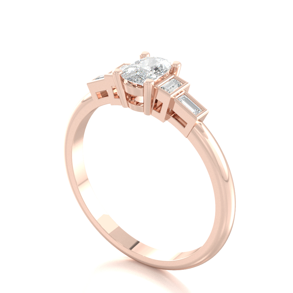 Carnation Side Stone Ring