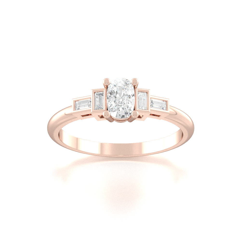 Carnation Side Stone Ring