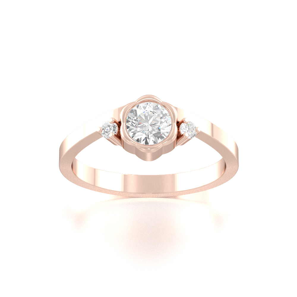 Flower Bezel SolitaireEngagement Rings