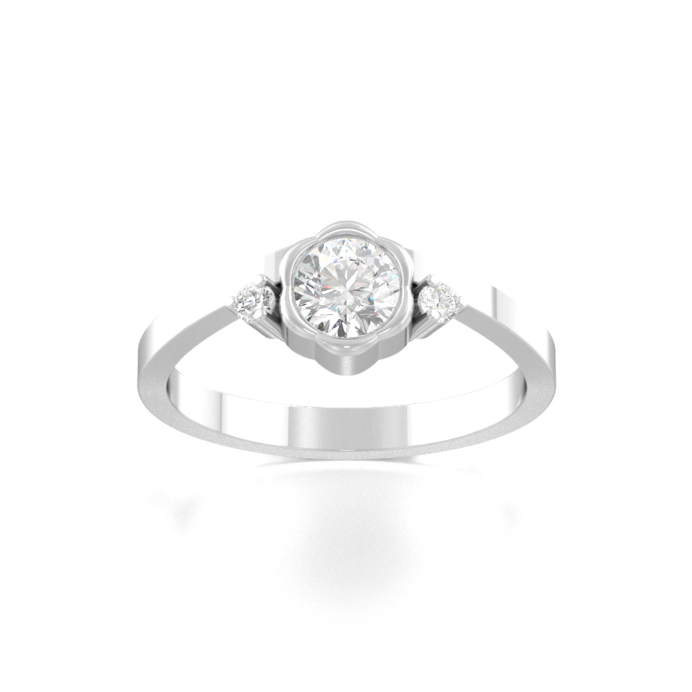 Flower Bezel SolitaireEngagement Rings