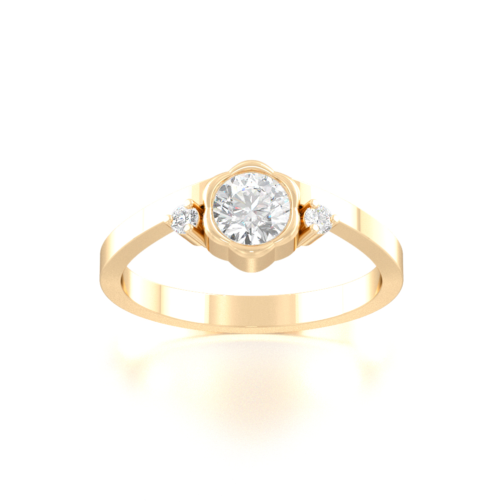 Flower Bezel SolitaireEngagement Rings