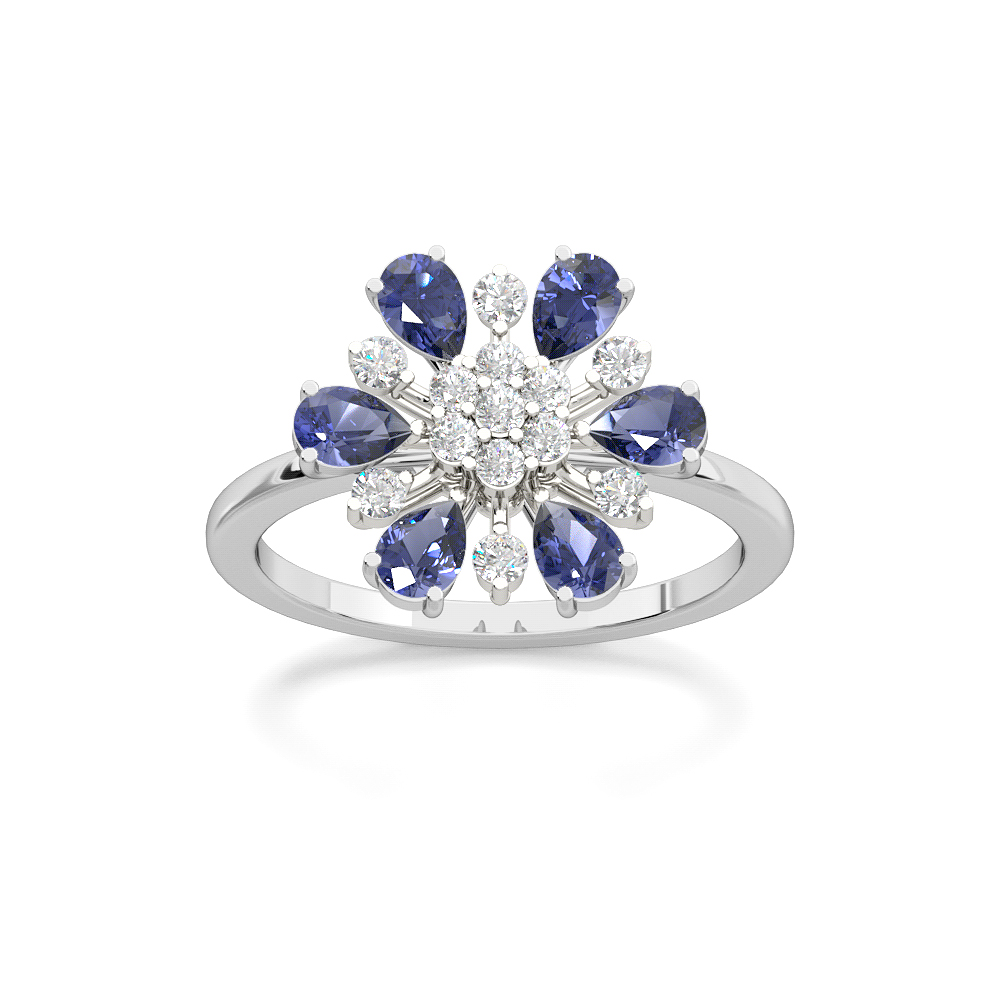 Azure Royal RingCluster Diamond Ring